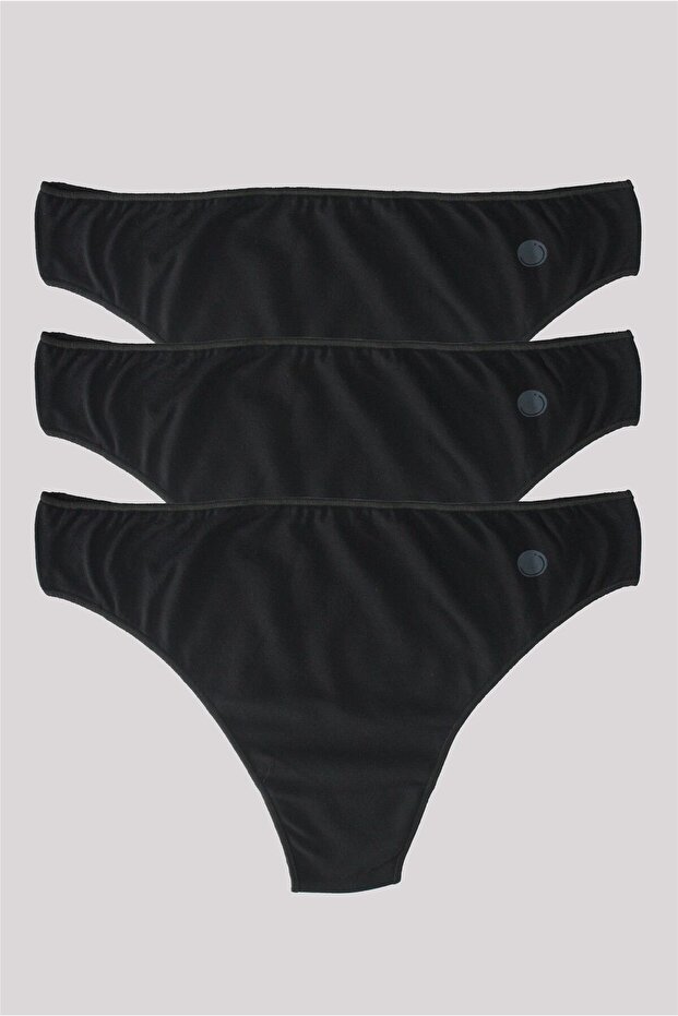 Women's Black 3-Piece Brazilian Panties