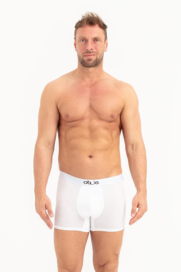 Men's White Micro Modal Boxer