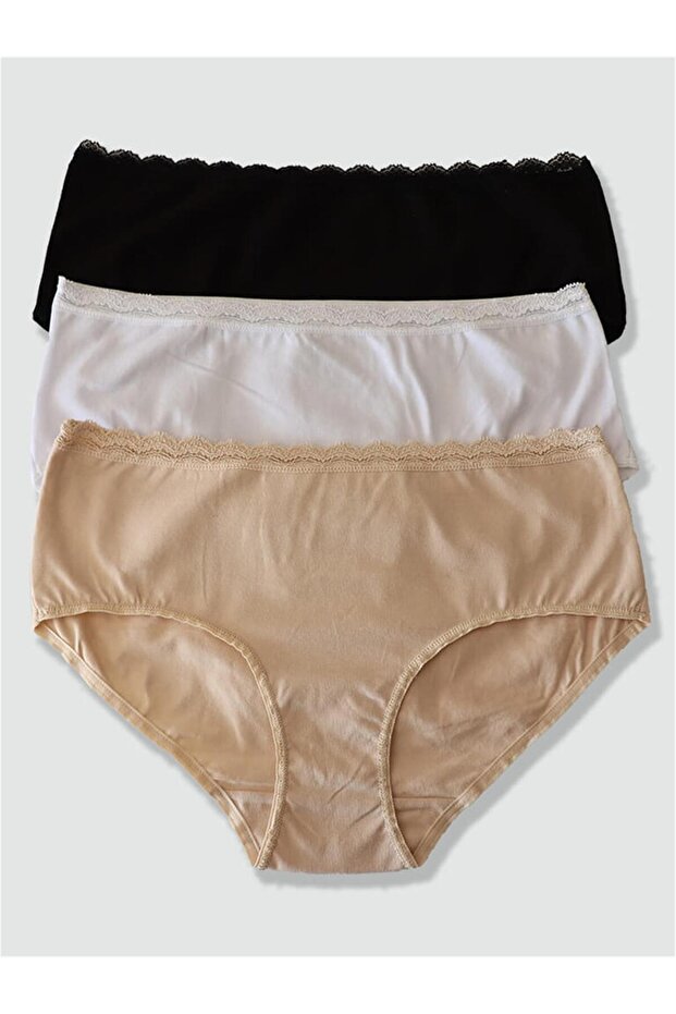Women's Mixed Color 3-Piece Battal Lace Panties