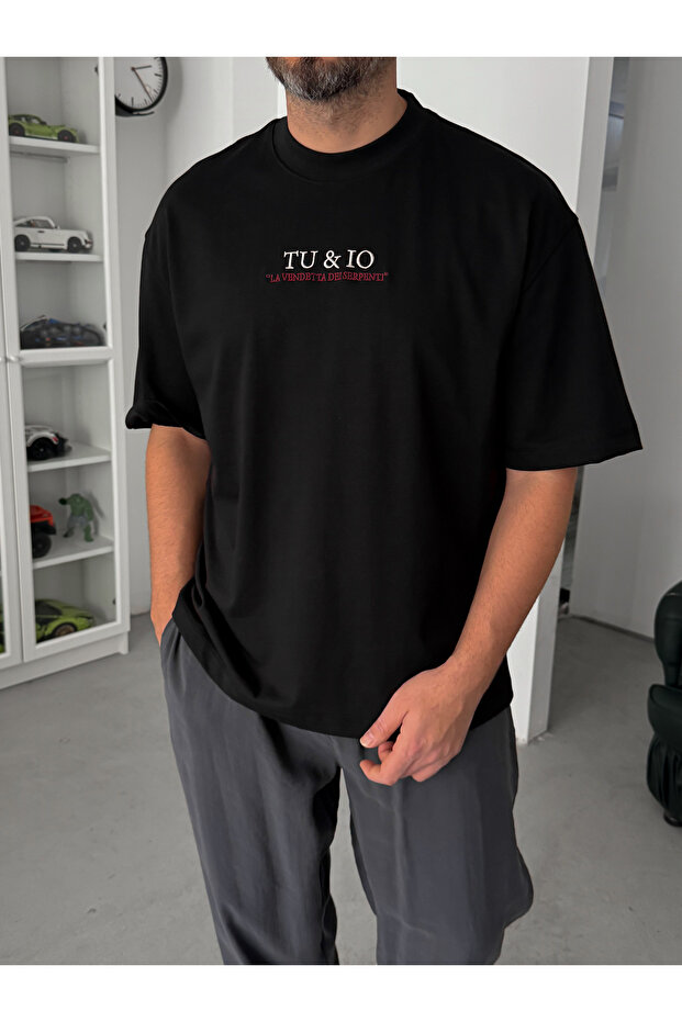 Siyah Snake Baskılı T-Shirt TW-1042 - 4