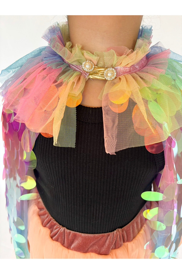 Pullu Payetli Çocuk Pelerini - 2