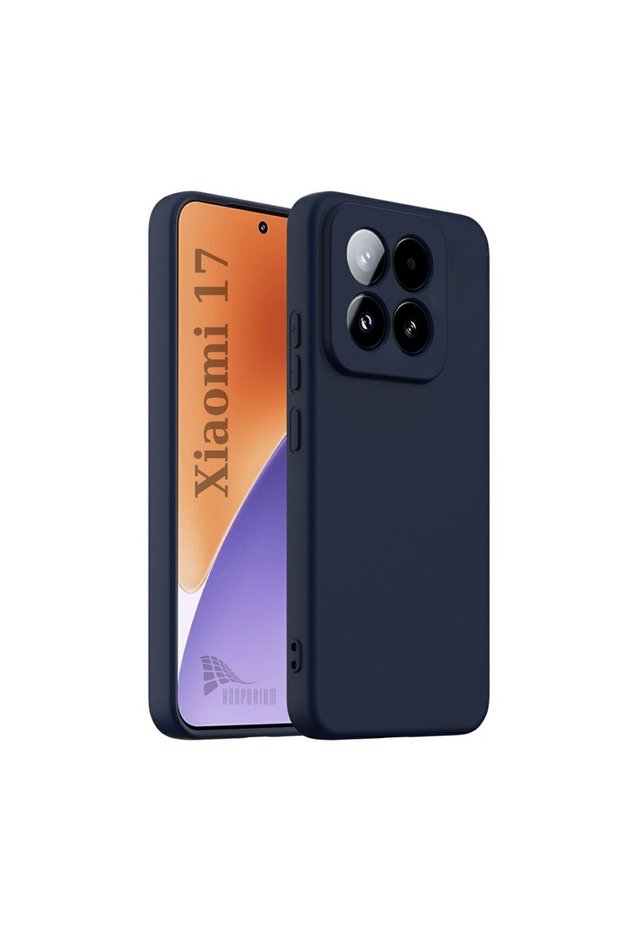 Xiaomi 17 Compatible Silicone Case - Flexible Cover with Camera Protection in Pastel Color Tone - Navy Blue