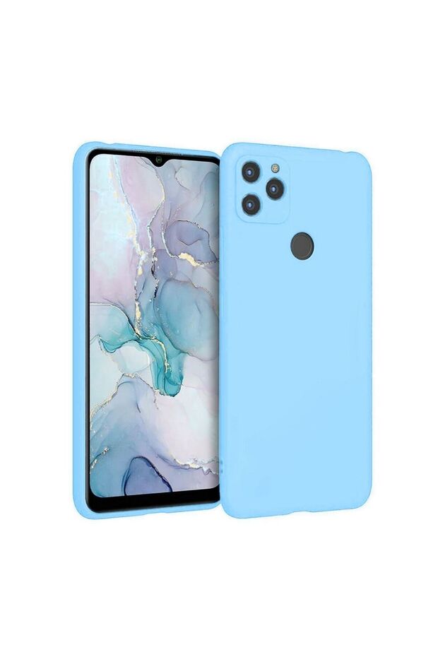 General Mobile Gm22 Compatible Silicone Case - Pastel Color Tone Flexible Cover with Camera Protection - Blue