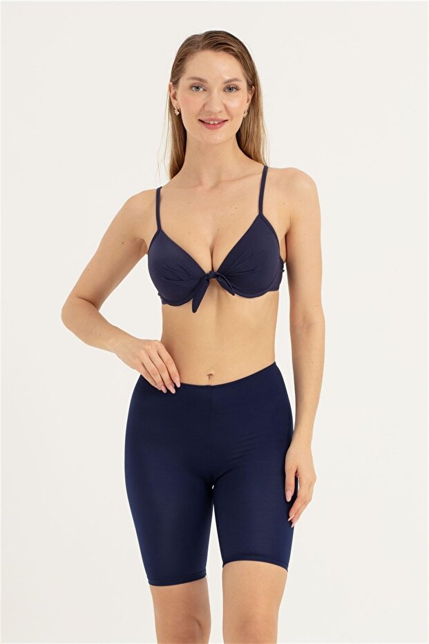 Women's Navy Blue Single Bottom Swimsuit Tights