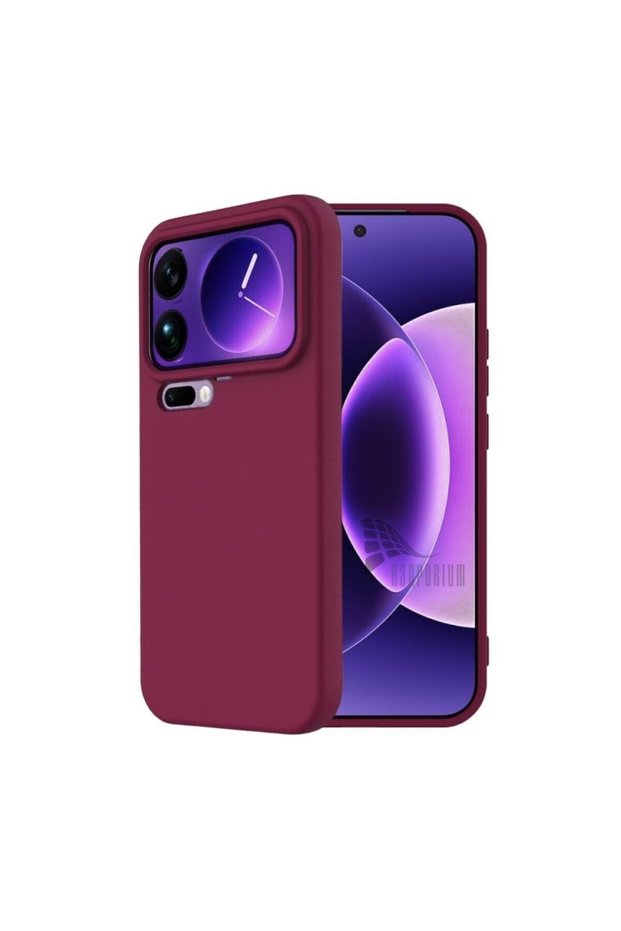Xiaomi 17 Pro Max Compatible Silicone Case - Flexible Cover with Camera Protection in Pastel Color Tone - Burgundy
