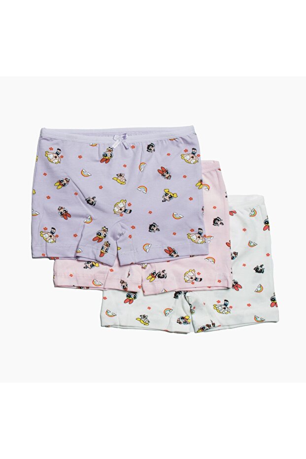 Girl's Powerpuff Girls Pattern 3-Piece Boxer