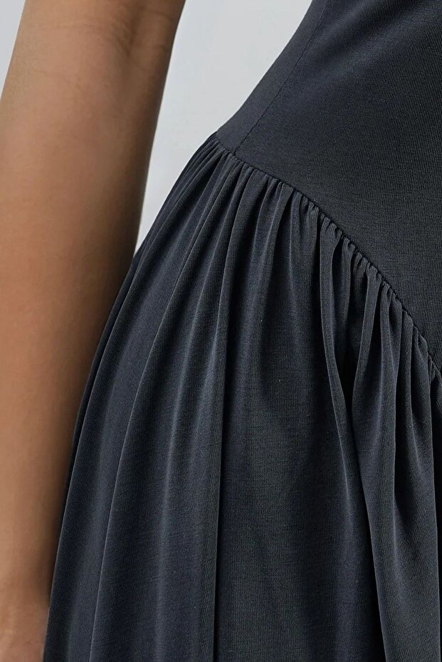 BUSEM Panelli Örme Midi Elbise - 6