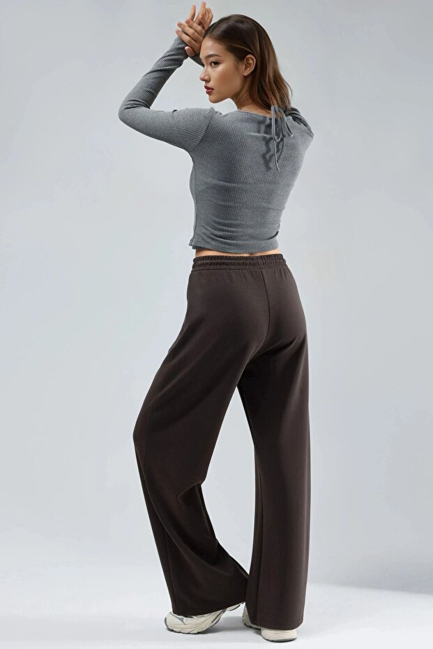 BUSEM Orta Bel Geniş Paça Modal Pantolon - 2