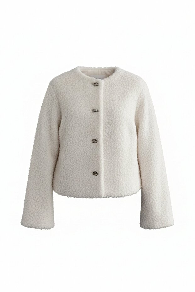 سترة منفوشة بأزرار أمامية - 3