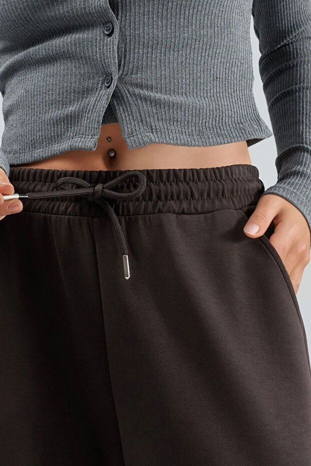 BUSEM Orta Bel Geniş Paça Modal Pantolon - 4