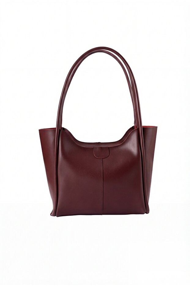Almira Faux Leather Women's Hand and Shoulder Bag Claret Red