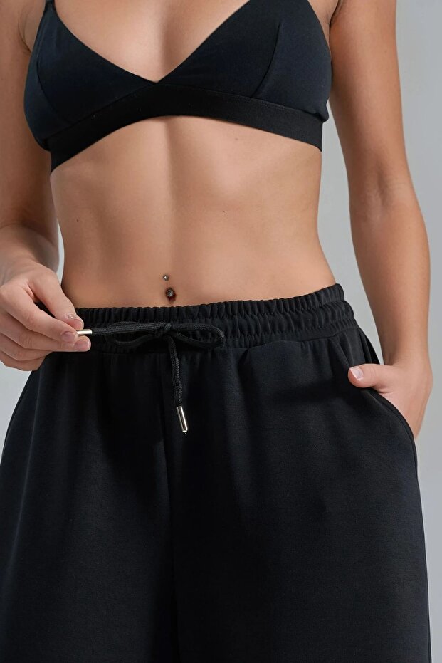 BUSEM Orta Bel Geniş Paça Modal Pantolon - 6