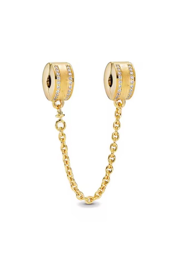 Gold Color Safety Chain Charm