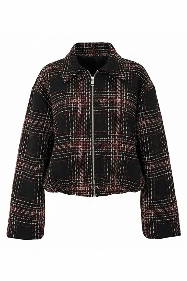 Ekoseli Tweed Ceket - 3