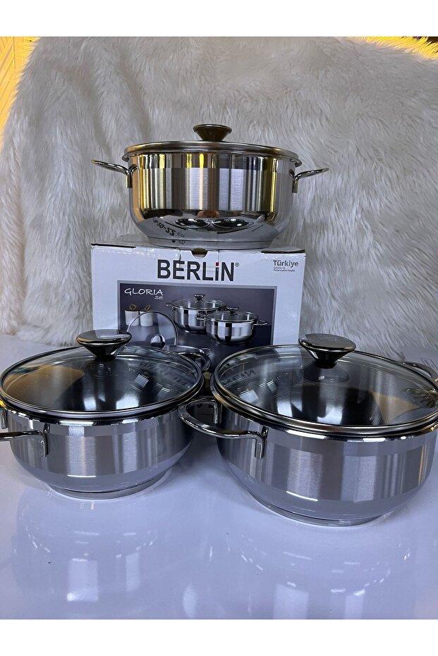 Çelik tencere seti 6 parça - 1