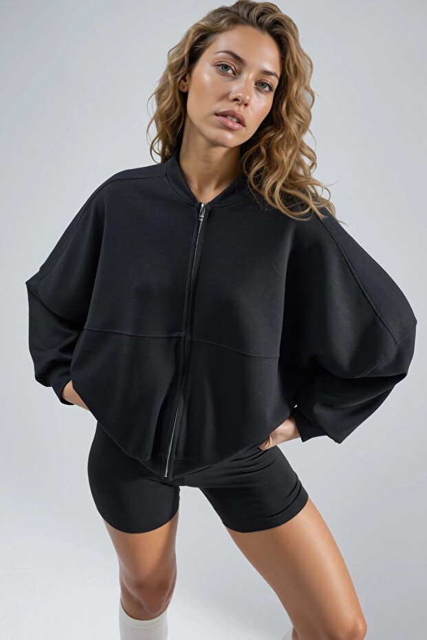 BUSEM Fermuarlı Modal Ceket - 4