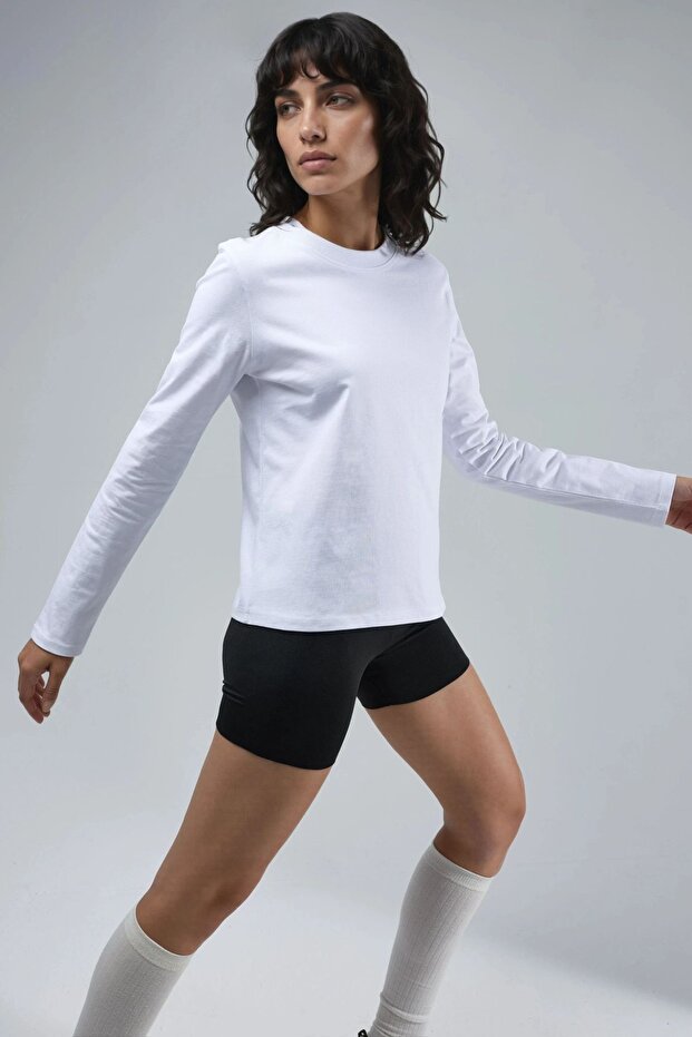 BUSEM Uzun Kollu Bisiklet Yaka Basic Bluz - 6