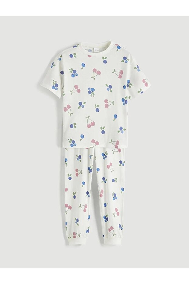 Crew Neck Girls' Pajama Set (S6)