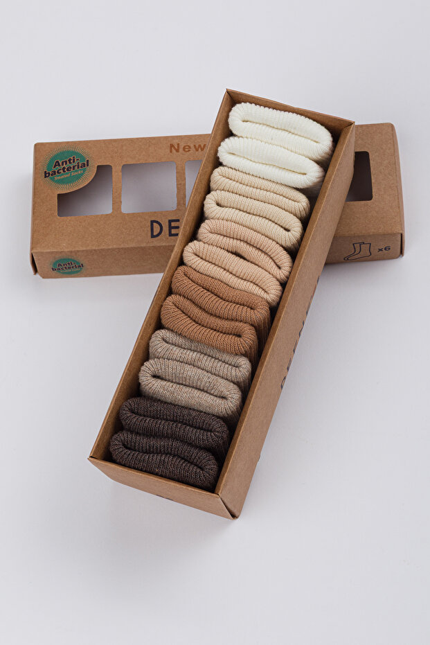 6 Pack Newborn Baby Cotton Socks 0/6 Months