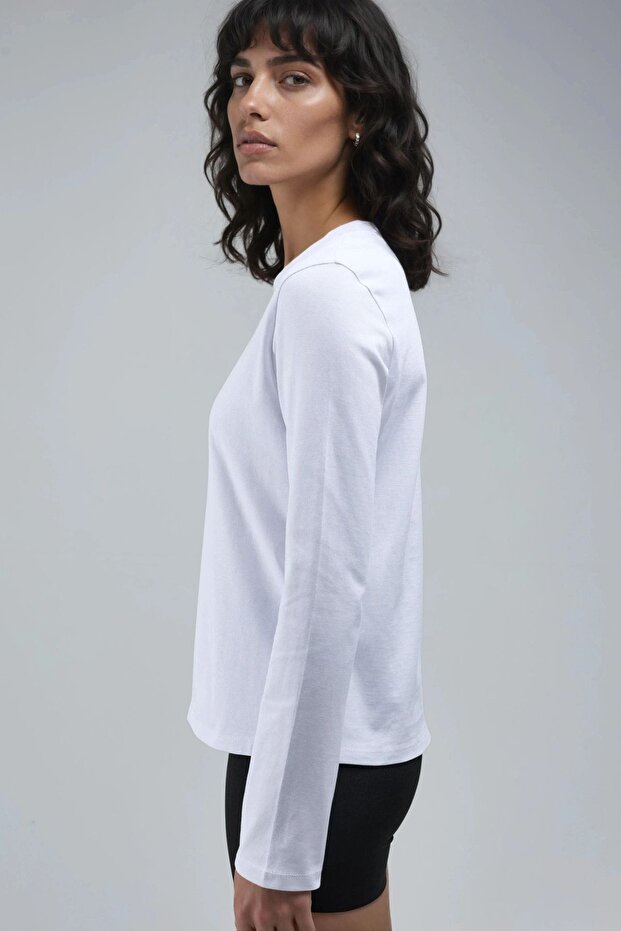 BUSEM Uzun Kollu Bisiklet Yaka Basic Bluz - 3