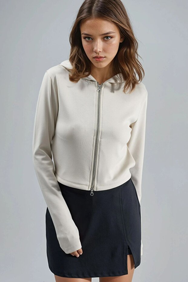 Busem Hooded Zippered Regular Cut Jacket