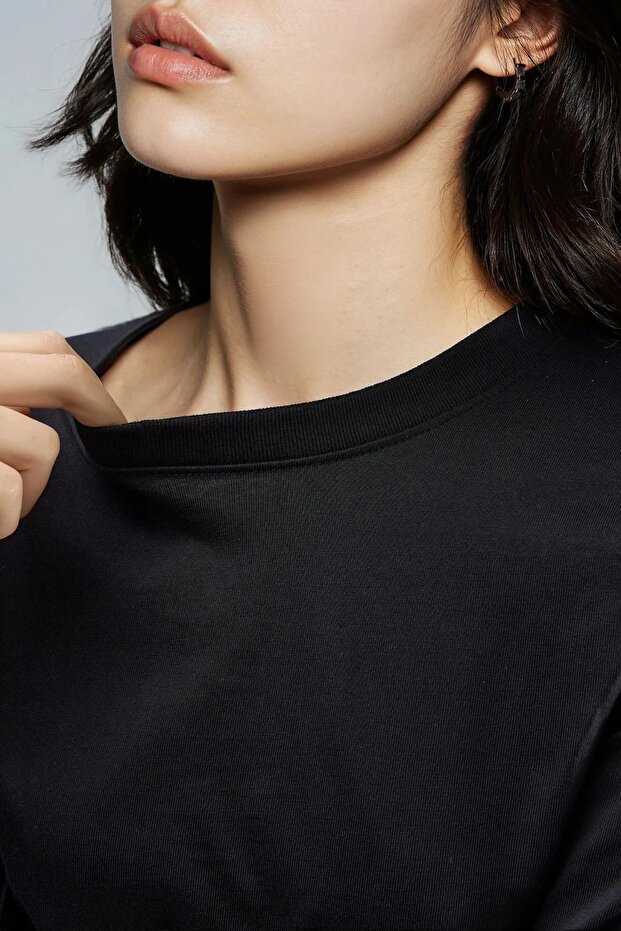 BUSEM Uzun Kollu Bisiklet Yaka Basic Bluz - 6