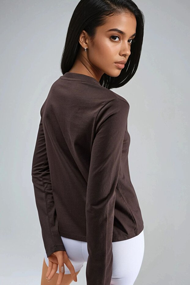 Busem Long Sleeve Crew Neck Basic Blouse - 2
