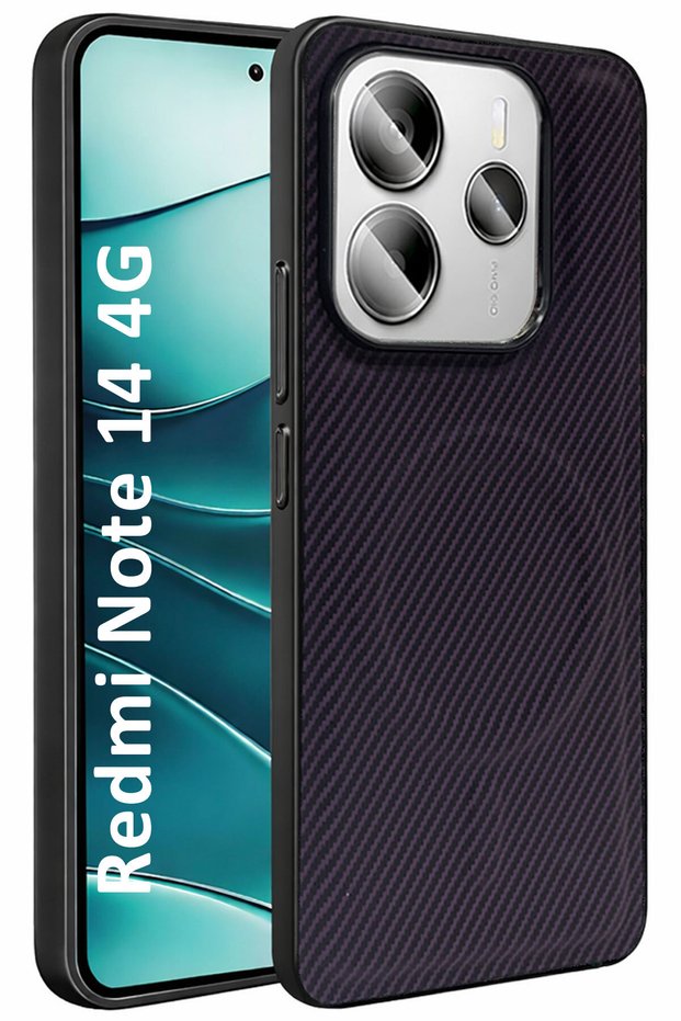 Redmi Note 14 4g Case Magsafe Carbonfiber Patterned Silicone Cover