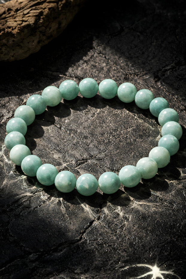 Real Amazonite Unisex Natural Stone Bracelet 8 mm (You Can Choose Size) Aaa Quality