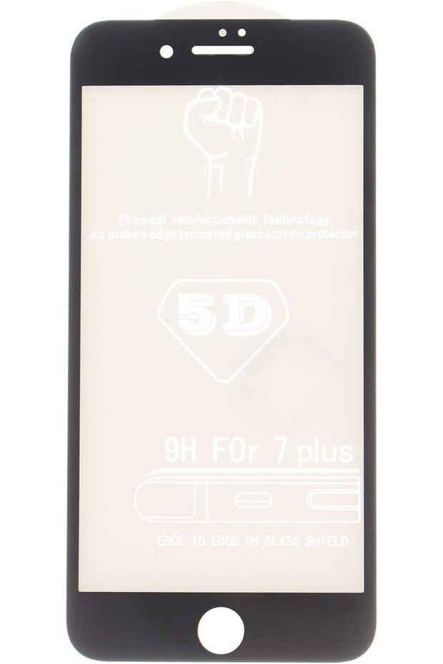 واقي شاشة زجاجي مقوى خماسي الأبعاد لهاتف آيفون 7 بلس من آبل - 1