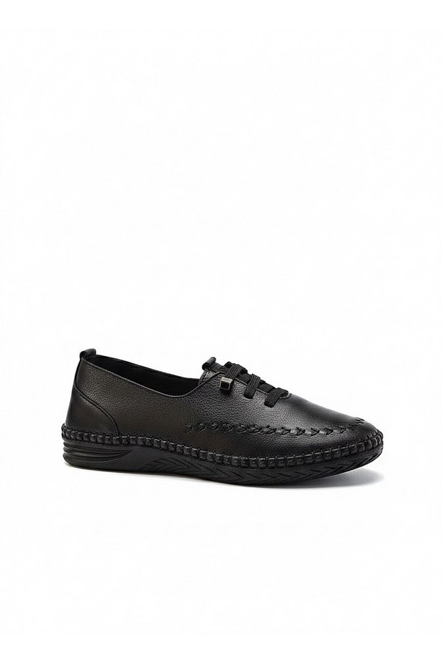 Women's Rubber Laced Comfortable Daily Leather Casual Shoes Z526