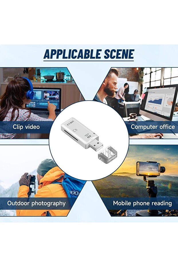 قارئ بطاقات الذاكرة X spring xD، قارئ بطاقات USB صغير الحجم لبطاقات الصور xD، نقل بيانات سريع - 5