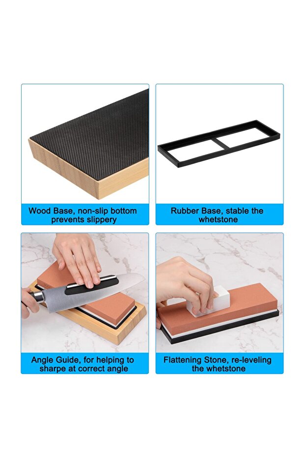 حجر شحذ سكاكين مزدوج الجوانب رقم 1000/6000 - 4