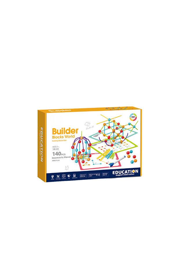 Set de constructie STEAM - Forme 3D ( 140 piese) - 1