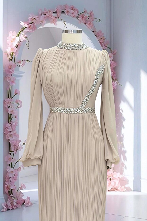 Sima Abiye Elbise Bej - 2