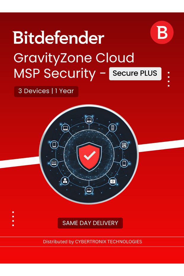 GravityZone Cloud MSP Security - Secure PLUS 3 Devices |Digital Lic| SAME DAY DELIVERY