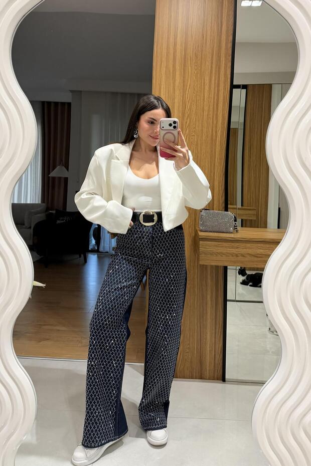 Vanessa Darkblue Taşlı Jean - 1