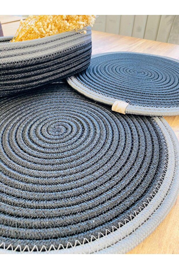 Presentation Plate Mat Jute Placemat American Serving and Basket Set 3 Pieces
