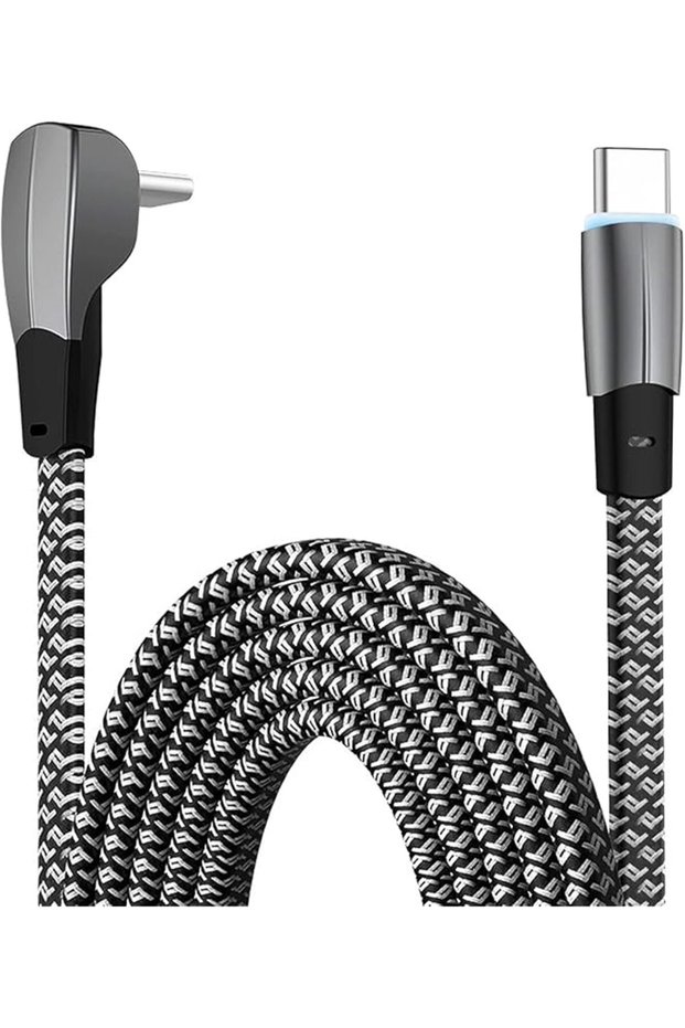 USB C to USB C Cable 6.6FT, 60W 90 Degree Right Angle Type C PD Fast Charge Cord for Tesla Model3/Y,