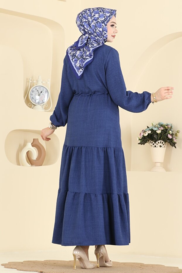 Beli Tünelli Sofia Elbise 3263HBS856-MS Açık Laci - 4