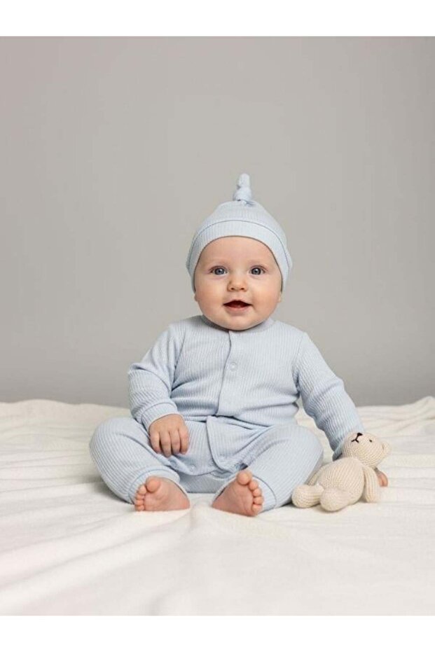 Baby Cotton Ribbed Hat Romper