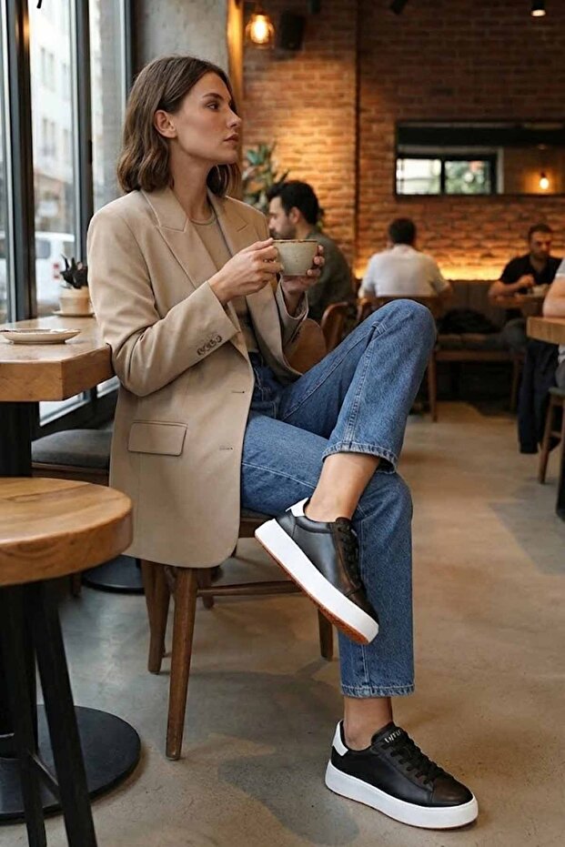 Women's Leather Sneaker Casual Shoes (36-40) 027-C5