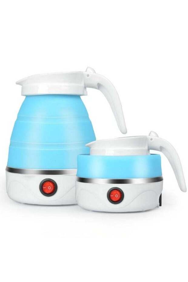 Collapsible Electric Kettle - Portable Travel Water Boiler with Power Switch & Auto Shut-Off Space-S
