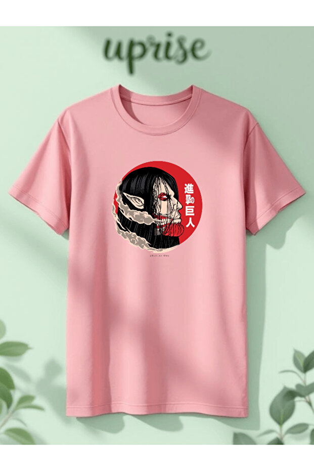 تي شيرت قطني كبير الحجم مطبوع عليه Attack On Titan Eren