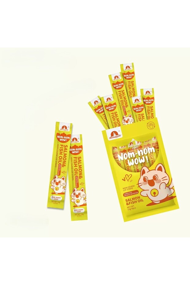 6-Pcs Wet Cat Treats: Lickable Cat Food Wet Squeeze Interactive Cat Treat (Salmon&Fish Oil)