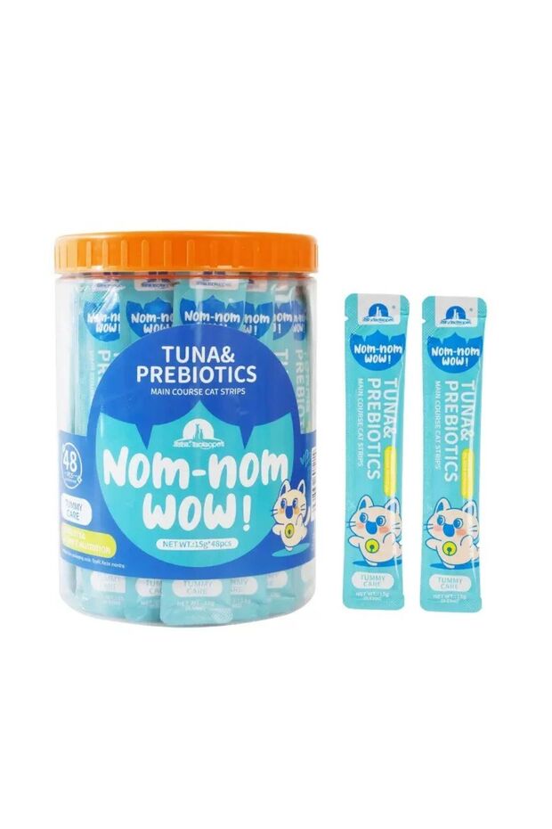 48Pcs /Value Box Cat Treats: Lickable Cat Food Wet Squeeze Interactive Cat Treat (Tuna& Prebiotics)