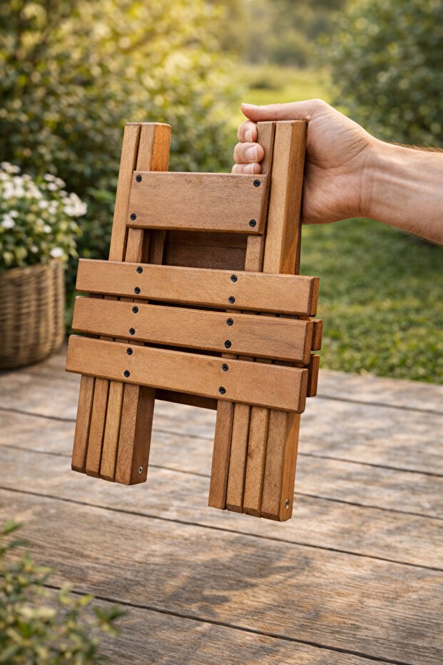 Ahşap Katlanır tabure - 2