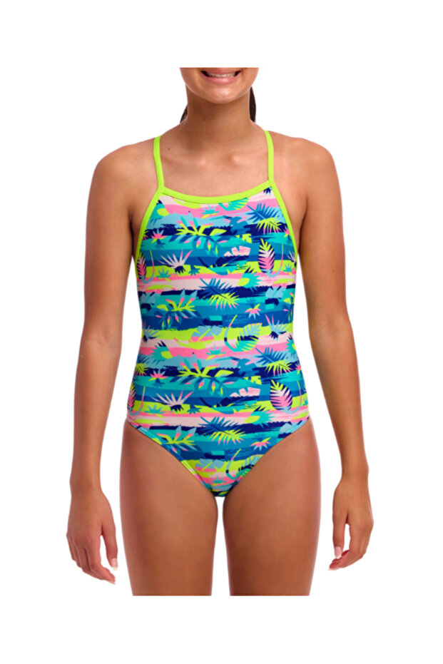 Forest Floor Tie-Up Girls' Swimsuit