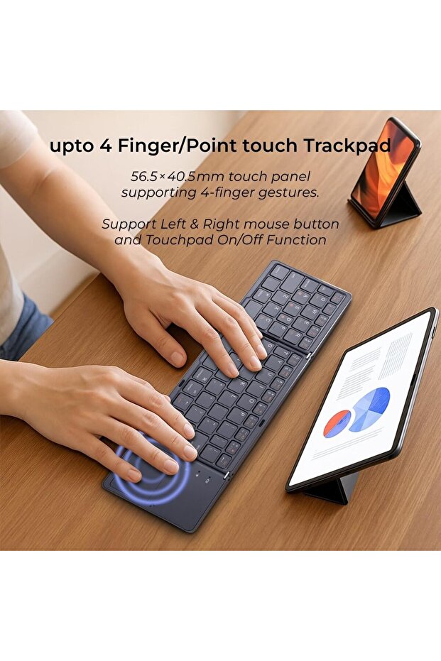 لوحة مفاتيح بلوتوث قابلة للطي مع لوحة لمس - 5