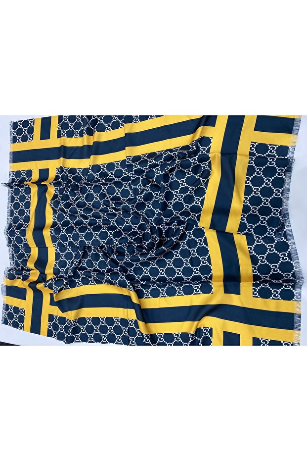 Yellow Monogram Sports Scarf 100 X 100 cm